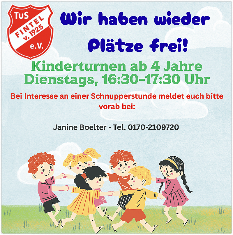 Plätze frei beim Kinderturnen