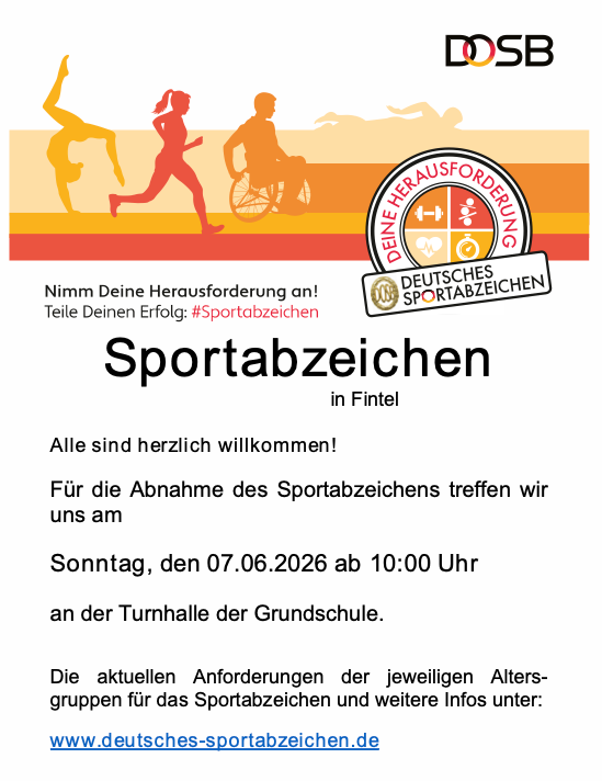 Sportabzeichen 2026 — erster Termin am 7. Juni