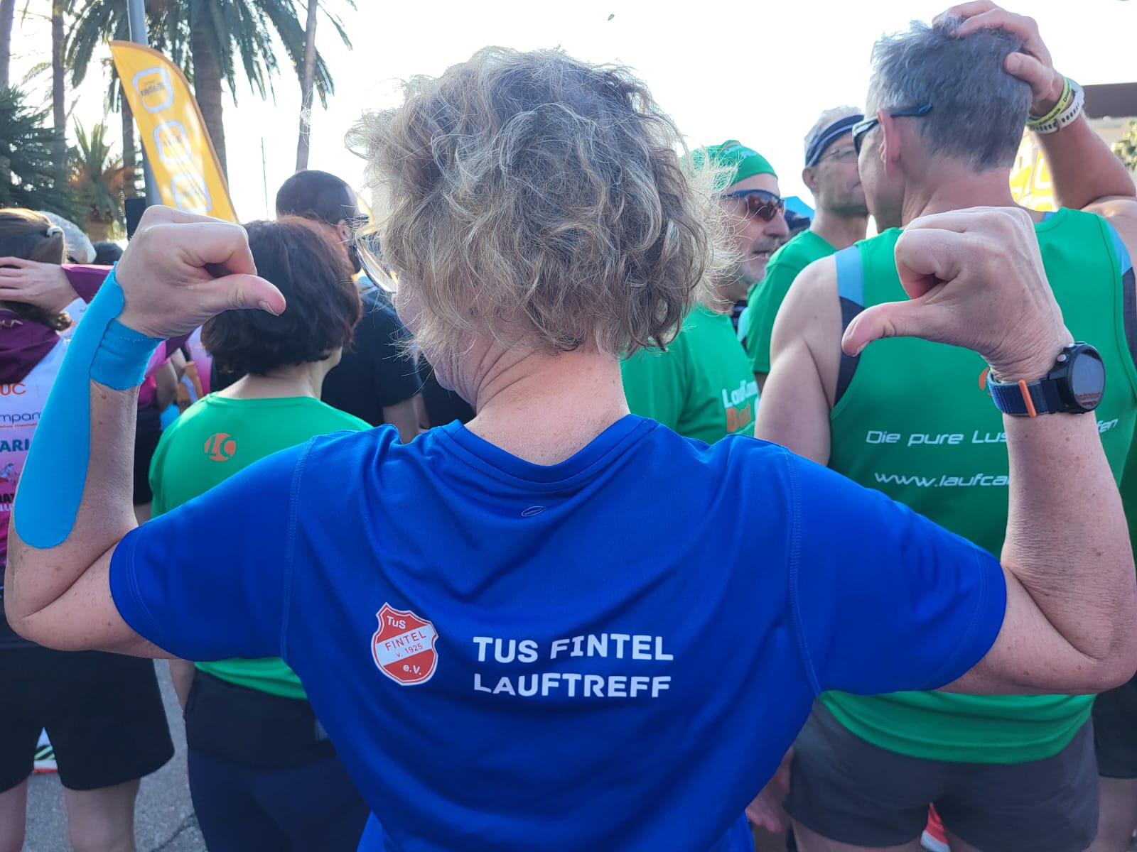 Jeannette beim 10km Port de Palma auf Mallorca im TuS Fintel Lauftreff-Trikot